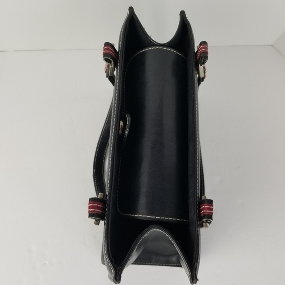 Vintage Kate Spade Tote Bag Black Leather Purse - Picture 6 of 14